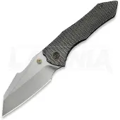 We Knife High-Fin XL foldekniv, Diamond Pattern Polished Ti, Satin