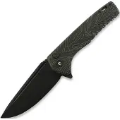 Tekto Knives F3 Charlie Button Lock G10 Damascus foldekniv