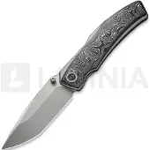 We Knife Swordfin, Aluminum Foil CF, Silver Bead Blasted
