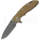 Hinderer 3.5 XM-18 Hollow Grind Slicer foldekniv, 20CV, Battle Blue, coyote