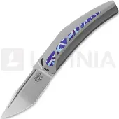 Reate Large Krypton foldekniv, Bead Blast Ti/Timascus