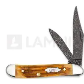 Case Cutlery Peanut Damascus, Second Cut Jig Burnt Goldenrod