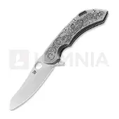 Olamic cutlery Custom Wayfarer 247 Mouflon foldekniv, Hand Engraved, Satin