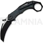 We Knife Tayra foldekniv, Tiger Stripe & Black Ti, Black SW & Satin
