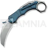 We Knife Tayra foldekniv, Blue & Gray Ti, Satin