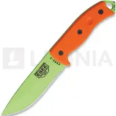 ESEE Model 5 overlevelseskniv, venom green/orange G10, black kydex sheath