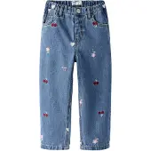 Name it Jeans 'NMFBella' blue denim / lyserød / bordeaux