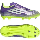Adidas F50 League FG/AG Radiant Blaze - Lilla/Hvid/Grøn Børn, størrelse 28