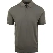 Suitable poloshirt med halv lynlås i grøn Grøn måle