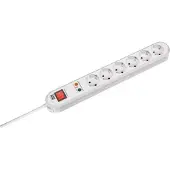 Bachmann SMART - Stikdåse - AC 230 V - output-stikforbindelser: 6 (power CEE 7/7) - 1.5 m ledning - hvid