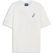 HUGO Crew neck T-shirt i bomuld med ørkenprint