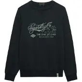 Superdry Superdrytil mænd. M2014474A Merchant Vintage Print navy sweatshirt (S), Casual, Bomuld, Blå