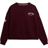 Superdry Superdrytil kvinder. W2012443A Athletic Relaxed-sweatshirt i bordeauxrød (XL), Casual, Bomuld, Burgund