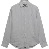 Superdry Superdrytil mænd. M4011103A Riviera Linen-skjorte i gråt (XL), Casual, Linned, Lange ærmer