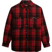 Superdry Superdrytil kvinder. W4010496A Ternet skjorte Check Lined rød (S), Casual, Polyester, Lange ærmer