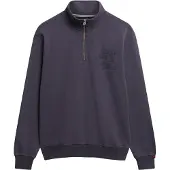 Superdry Superdrytil mænd. M2014089A Sweatshirt Athletic Ess Half Zip grå (XL), Casual, Bomuld, Korte ærmer