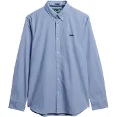 Superdry Superdrytil mænd. M4011064A Essentials Tailored Lite Shirt blå (M), Casual, Bomuld, Lange ærmer