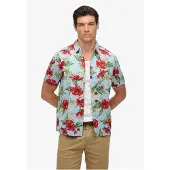 Superdry Superdrytil mænd. M4010947A Blå hawaiiskjorte (L), Casual, Bomuld, Korte ærmer
