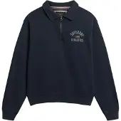 Superdry Superdrytil kvinder. W2012686A Sweatshirt Athletic Collared navy (L), Casual, Bomuld, Lange ærmer, Blå