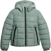 Superdry Superdrytil kvinder. W5012140A Grøn Spirit Sports-jakke med hætte (M), Casual, Polyester