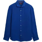 Superdry Sd Embroidered Vacation Linen Skjorte Med Lange ærmer