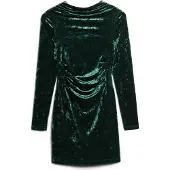 Superdry Superdrytil kvinder. W8011367A Grøn Velvet-kjole med lange ærmer (L), Party, Polyester