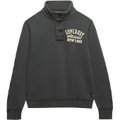Superdry Superdrytil mænd. M2014013A Vintage Athletic Sweatshirt med halv knap, grå (L), Casual, Bomuld