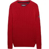 Superdry Superdrytil kvinder. W6110610A Rød Slouchy Cable-trøje (S), Casual, Stof