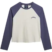 Superdry Superdrytil kvinder. W6011805A Essential Baseball T-shirt navy (S), Casual, Bomuld, Lange ærmer, Blå