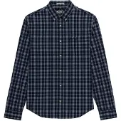 Superdry Superdrytil mænd. M4011107A Preppy Poplin skjorte marineblå (S), Casual, Bomuld, Lange ærmer