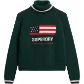 Superdry Superdrytil kvinder. W6110538A Jersey Americana Roll grøn (L), Casual, Bomuld