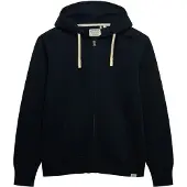 Superdry Superdrytil mænd. M2014470A Monogram marineblå hættetrøje med lynlås (M), Casual, Bomuld