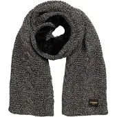 Superdry Superdrytil kvinder. W9310068A Sort strikket tørklæde med snoninger (OSFA), Casual, Klassisk, Polyester