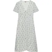 Superdry Superdrytil kvinder. W8012077A Beige Print Midi Tea-kjole (XS), Casual, Viscose, Korte ærmer