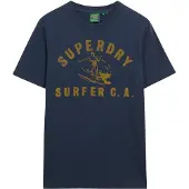 Superdry Superdrytil mænd. M1012134A Afslappet marineblå T-shirt (XXL), Casual, Bomuld, Korte ærmer