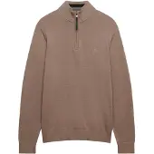 Superdry Superdrytil mænd. M6110690A Essentials Half Zip Sweater brun (XXL), Casual, Bomuld