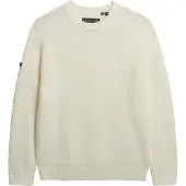 Superdry Superdrytil mænd. M6110696A Chunky Raglan vintertrøje i beige (XXL), Casual, Polyester, Bæredygtig