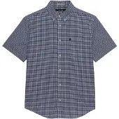 Superdry Superdrytil mænd. M4011108A Preppy poplin-skjorte blå (L), Casual, Bomuld, Korte ærmer