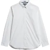 Superdry Superdrytil mænd. M4011064A Essentials Tailored Lite Shirt hvid (L), Bomuld, Klassisk, Lange ærmer