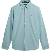 Superdry Superdrytil mænd. M4011037A Klassisk Oxford-skjorte blå (L), Casual, Bomuld, Lange ærmer