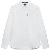 Superdry Superdrytil mænd. M4011210A Essentials Oxford skjorte hvid (M), Casual, Bomuld, Lange ærmer