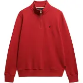Superdry Superdrytil mænd. M2014381A Preppy rød sweatshirt med halv lynlås (XL), Casual, Bomuld