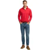 Superdry Superdrytil mænd. M2014309A Essential Logo Raglan Henley Sweater rød (L), Casual, Bomuld