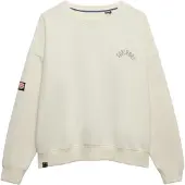 Superdry Superdrytil kvinder. W2012446A Athletic Relaxed Printed Crew Sweatshirt off-white (M), Beige, Casual, Bomuld