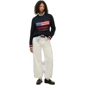 Superdry Superdrytil kvinder. W6110699A Marineblå cardigan-trøje (M), Casual, Bomuld, Lange ærmer