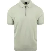Suitable polo med halv lynlås i lysegrøn Grøn måle