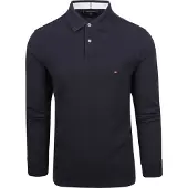 Tommy Hilfiger poloshirt med lange ærmer navy Blå Mørkeblå måle
