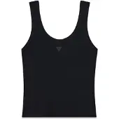 GUESS Guesstil kvinder. W6YP51K4539 Top med stropper med sort logo (M), Casual, Bomuld, Uden ærmer/stropper