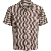 Jack & Jones Skjorte 'JORMONTAUK' vinrød / hvid