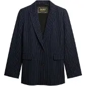 Superdry Superdrytil kvinder. W5012032A Americana Pinstripe Boyfriend marineblå (L), Casual, Klassisk, Polyester
